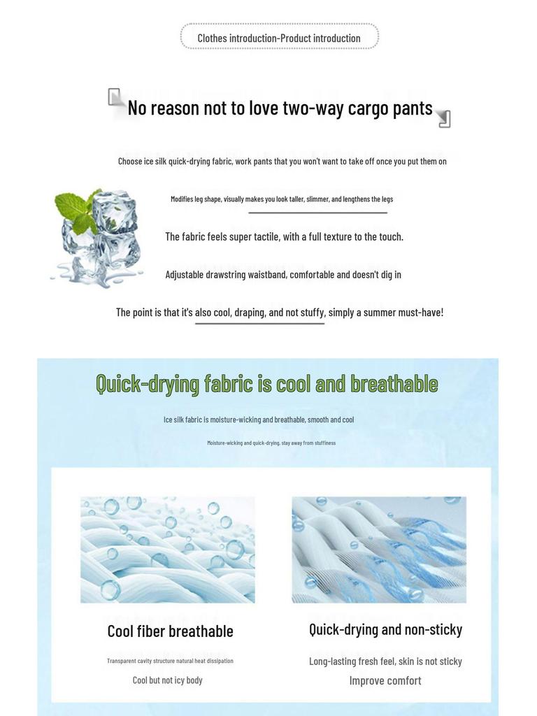 Women's Quick-Dry White Ice Silk Wide-Leg Cargo Pants - Summer 2025 Mountaineering Style