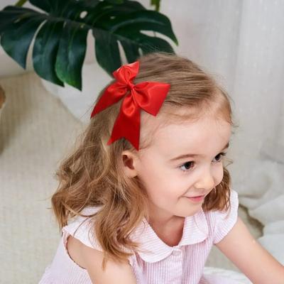 1Pc Lovely Solid Color Ribbon Bows Hair Clip for Kids Girls Hairpins Barrettes Handmade Baby Headwear Kids Hair Accessories