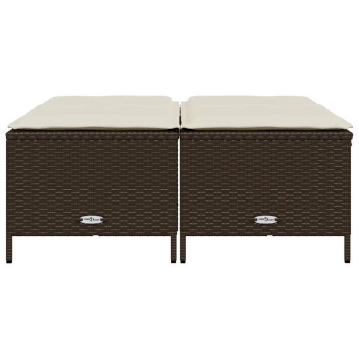 VidaXL Tabourets de jardin avec coussins lot de 4 marron poly rotin, siège de jardin, sièges d'extérieur, tabouret cube, 368363