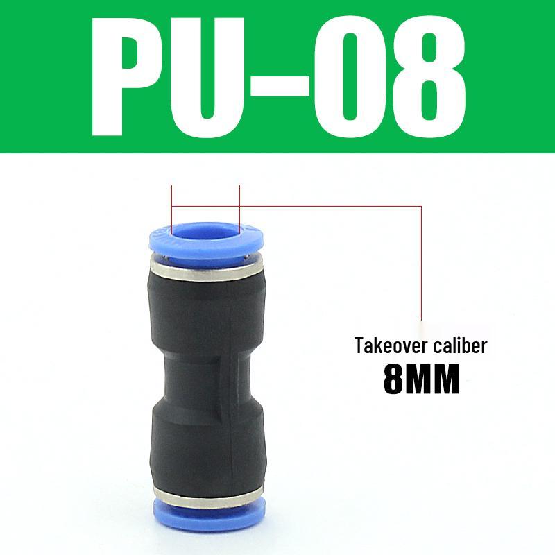 Pneumatic Quick-Connect T-Type Tee for Air Hoses, Equal Diameter, 4/6/8/10/12mm