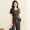 Elegant Ice Silk Wide-Leg Two-Piece Set