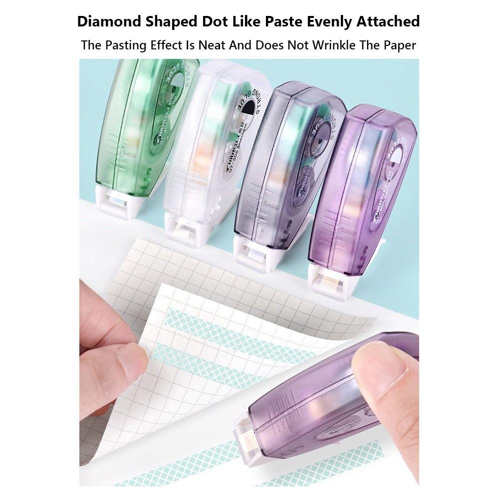 Large Capacity Dot Glue Tape DIY Scrapbooking Glue Tape Pen Durable Rolling Glue Tape Stationery