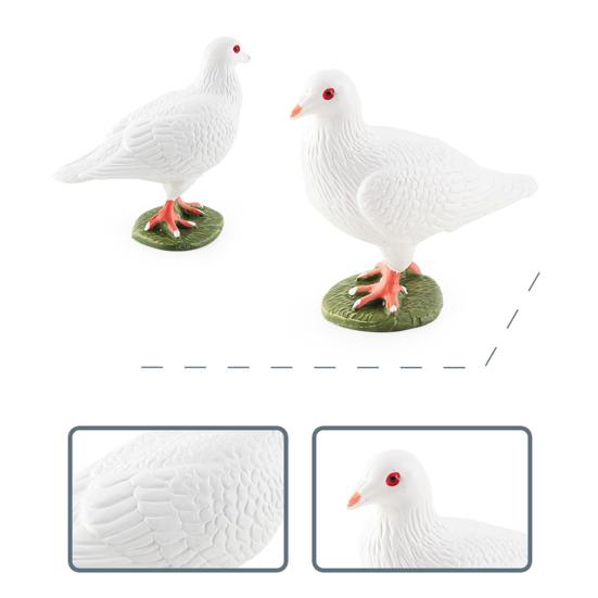 Feather Animal Model Simulated Magpie Pigeon Cuckoo Blue Wren Rusty-breasted Tit Solid Model Ornament PVC Bird Statue Figurine Desktop Decoration