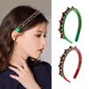 2025 Red & Green Christmas Bell Beaded Headband for Women - Festive Holiday Hair Accessory & Party Prop