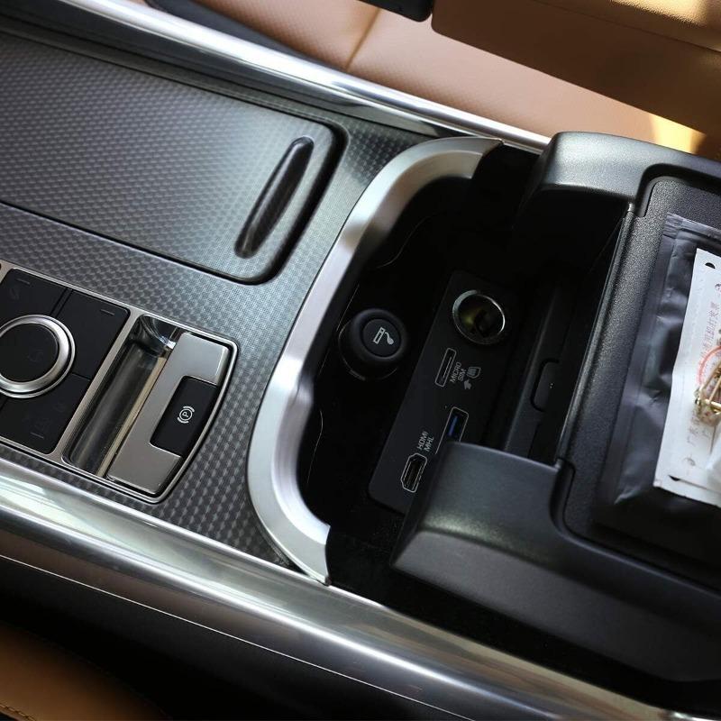For Land Rover Range Rover Sport RR Sport 2018 ABS Silver Car Central Control Armrest Box Strips Trim Interior Car Accessories
