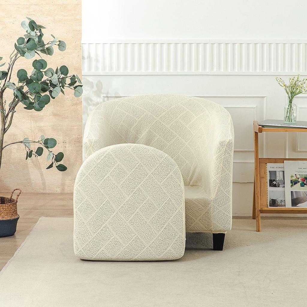 Jacquard Nordic Simple Single Sofa B & B Hotel Model Room Chair Cover Leisure Chair Round Sofa Cover