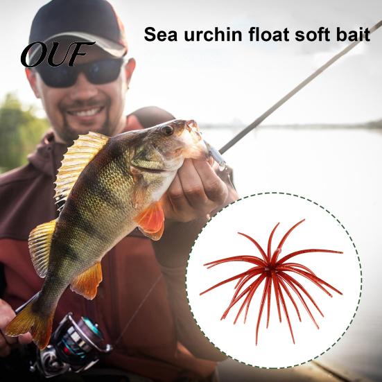 Subtle Dynamics Soft Fishing Baits Floating Sea Urchin Lures, Highly Elastic TPE Bionic Baits, Finesse Rig Plastic Lures Flexible Realistic Tentacles