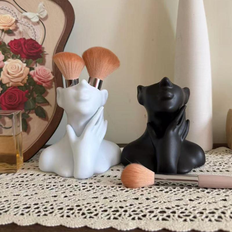 Kreativní váza s uměním lidského těla Držák na štětce na make-up a pera Multifunkční organizér na stůl Soška Ozdoba Dekorace pro domácnost a kancelář