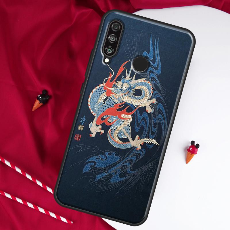 Japanese Dragon Style For Huawei Nova Y61 Y70 Y90 Y60 Y72 Y91 12s 12i 11i 7i 8i 9 10 SE P60 Pro P30 P40 Lite Case