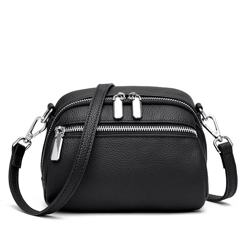 Leather women's bags, new trendy large-capacity shoulder messenger bags, first-layer cowhide casual bags