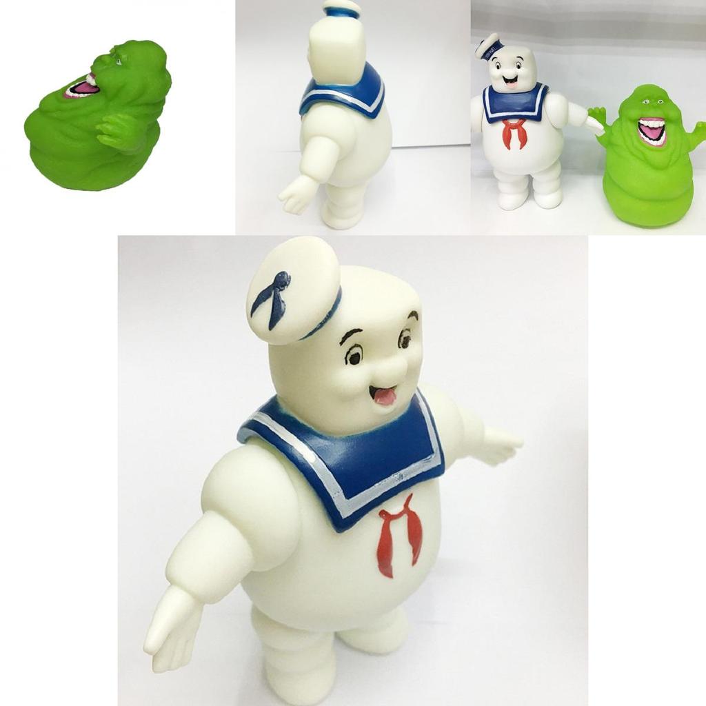Classic Ghostbusters Marshmallow Man And Slimer Green Ghost Collectible Action Figure