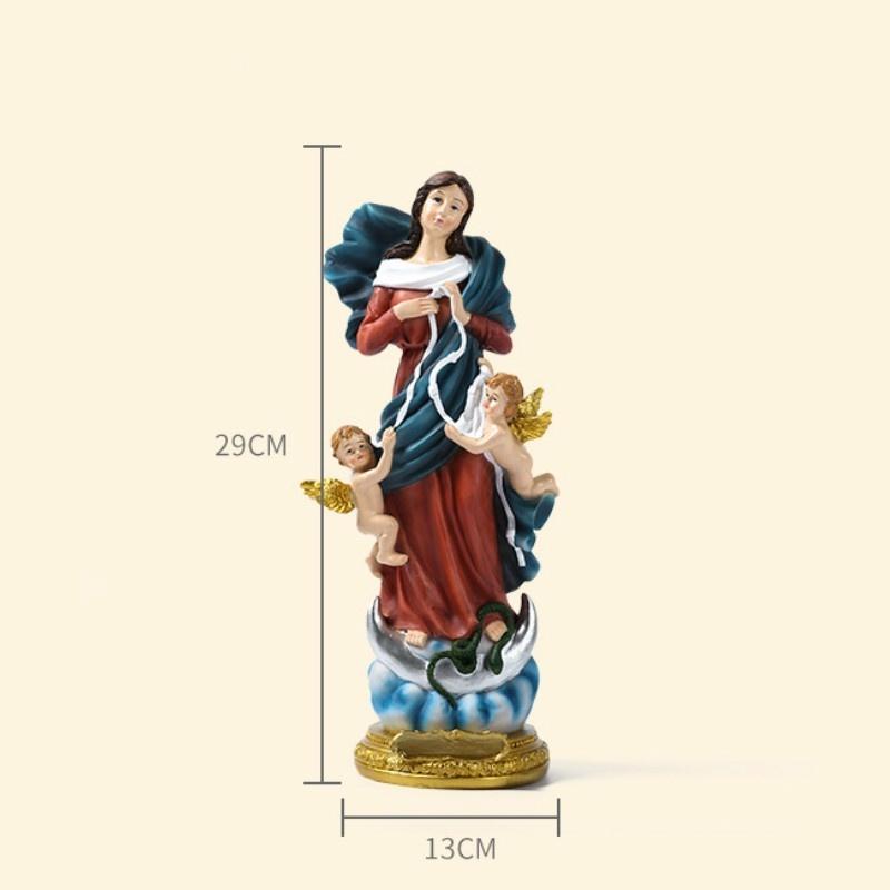 1PC Mary Untier of Knots Statue Home Decoration Our Lady Resin Gifts Catholic Relic Crafts