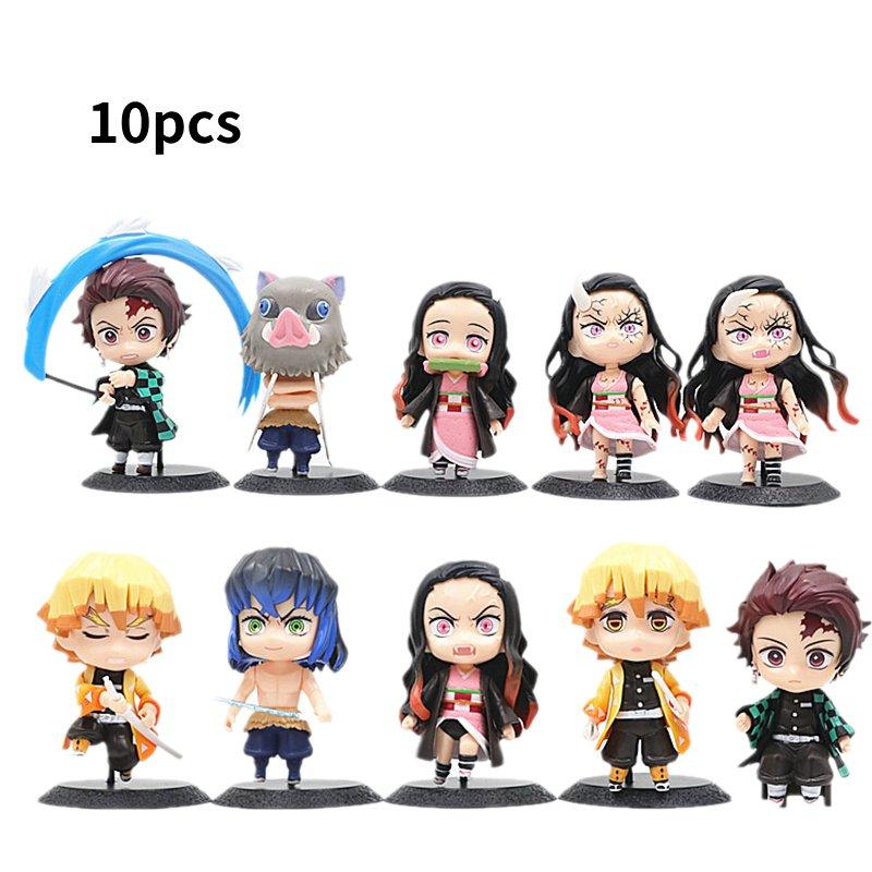 10pcs Slayer Demon Character Toy Doll Pvc Model Desktop Decoration Gift Childred