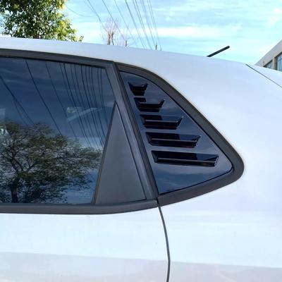 For Volkswagen VW Polo MK6 2018-2025 Car Rear Louver Window Side Shutter Cover Trim Sticker Vent Scoop ABS Carbon Fiber Auto