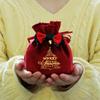 Reusable Holiday Velvets Treat Pouch Drawstring Gift Bag With Bowknot And Bell Christmas Party Decoration Accessories