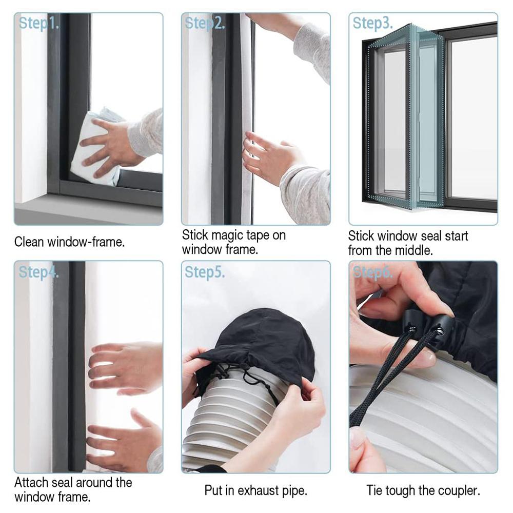Waterproof Window Seal Mobile Air Conditioner Cloth Slanted Window Sealing Cloth Washable Adjustable Coupler Sealing Strips