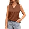 Ärmellose Satin-Bluse mit V-Ausschnitt für Damen - Mehrere Farben Elegantes Tanktop für den Sommer