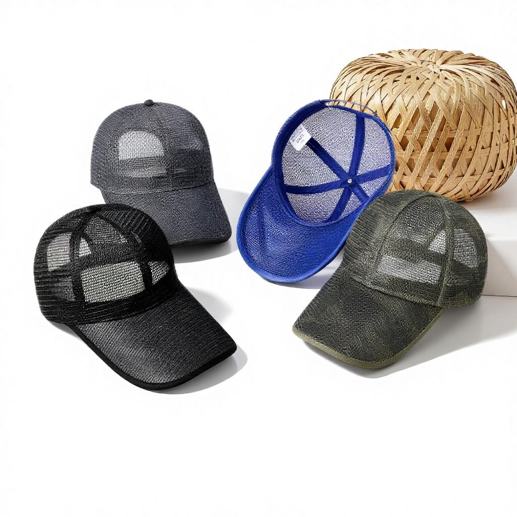 Summer New Style Extended Brim 6-Panel Baseball Cap Outdoor Breathable Sun-Protective Mesh Fully Hollowed Quick-Drying