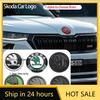 Car Sticker 2025 Hot Hood Emblem Car Front Bonnet Logo Rear Trunk Badge Cover For Skoda Enyaq A7 Octavia Kodiaq Fabia Superb Rap