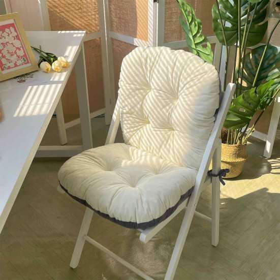 Cuscino Sedile Extra Spesso Cuscino per Sedia con Supporto Lombare, Morbido Supporto per Schiena con Laccetti, Antiscivolo per Ufficio, Sedie da Pranzo e da Gioco