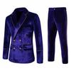 Men's Spring/Autumn Suit Set Slim-Fit Double-Breasted Business Jacket + Suit Pants Two-Piece Set for Groom and Groomsmen
