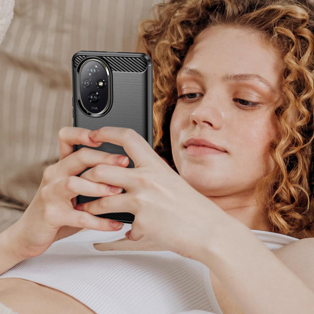 For Honor 200 5G Case Carbon Fiber Texture Brushed TPU Soft Phone Cover