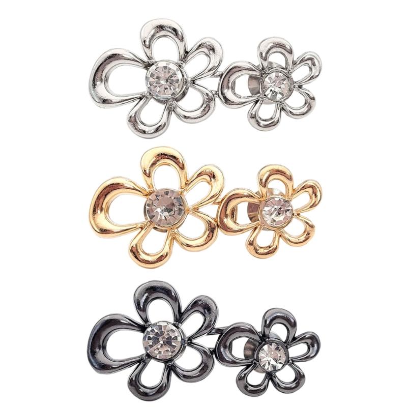 6Pcs Elegant Flower Waist Tightening Button For Jeans Pants Waist Fastener Clip Waist Cincher for Waist Adjustment