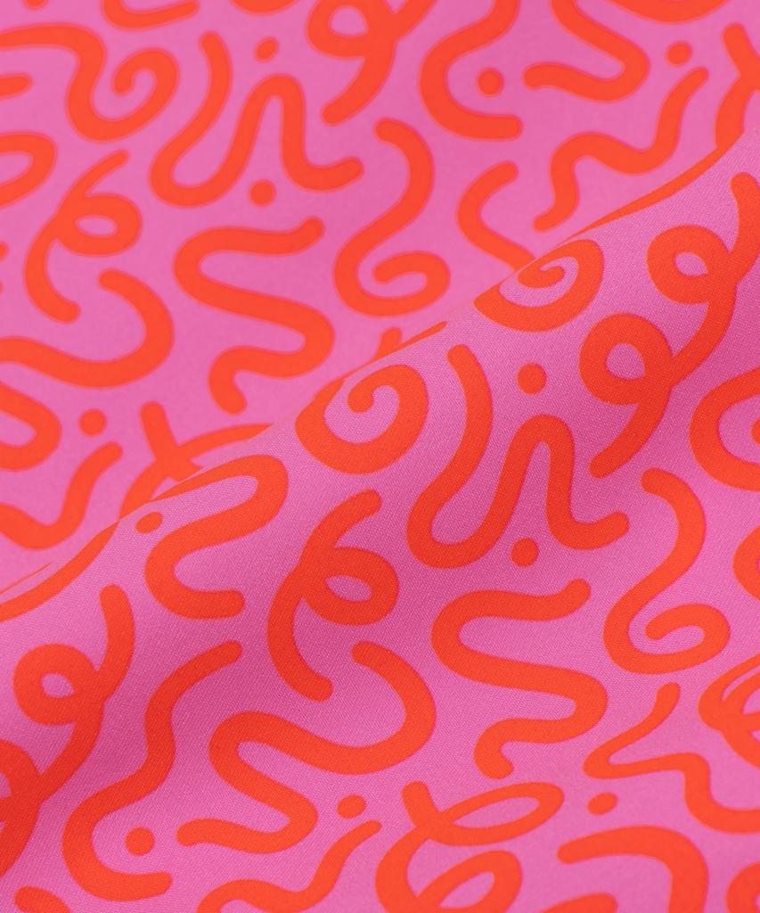 Billalei Doodle Wave Men'S Swim Shorts - Punch Pink