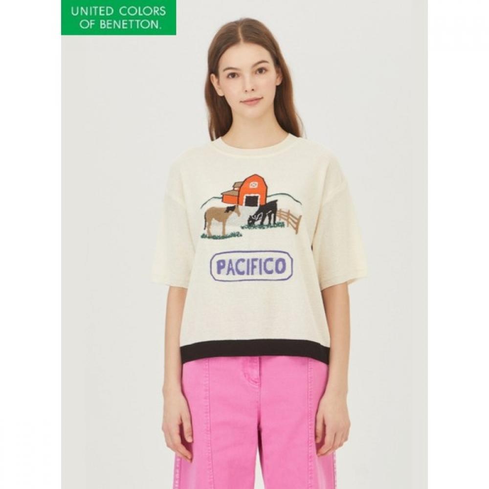 

Benetton Horse Intarsia Knit Bakpa2441 IV/OS