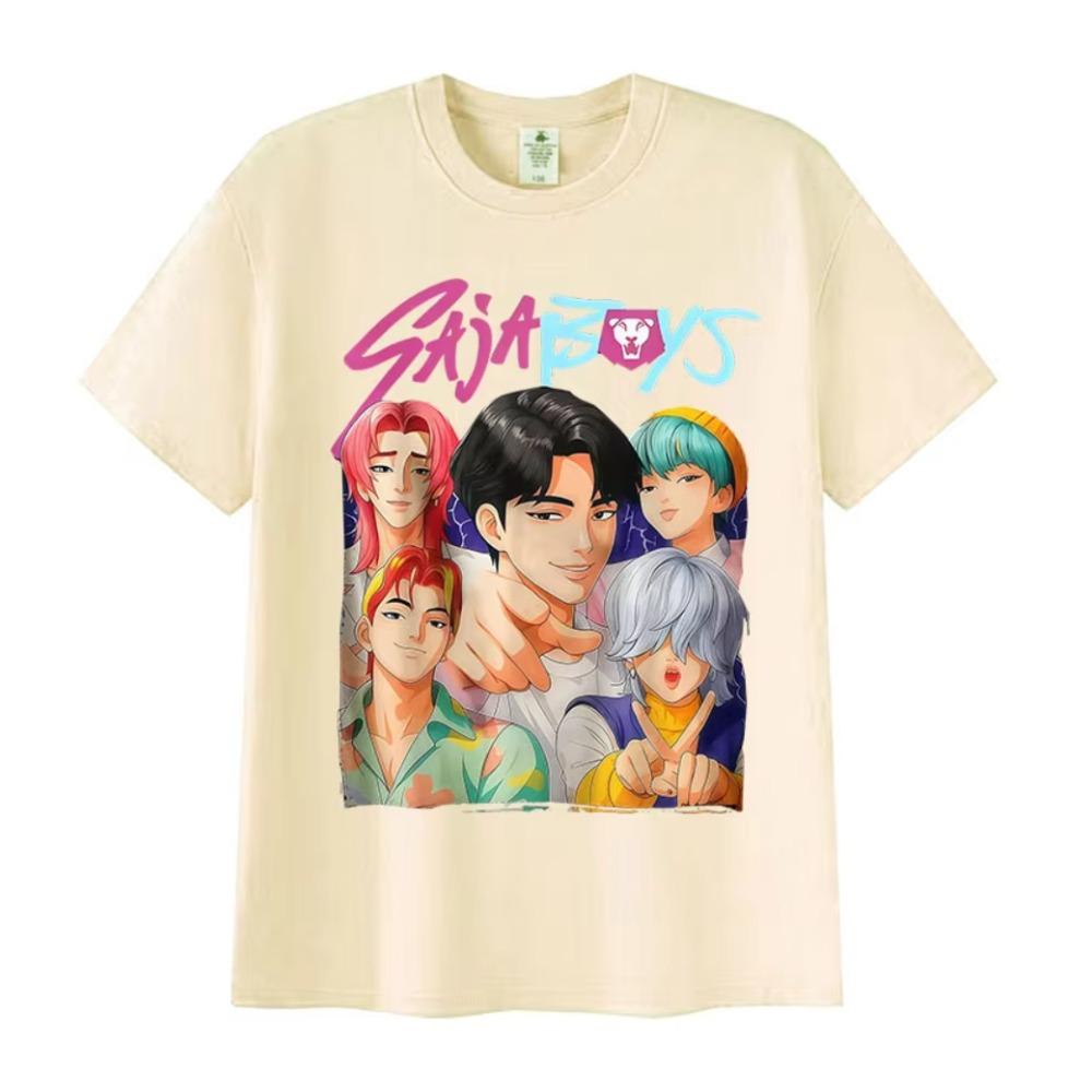 K-pop Saja Boys Demon Hunters Movies 2025 Graphic T Shirt Men's Women Retro Harajuku O-Neck Oversized Cotton T-shirt Summer Tops