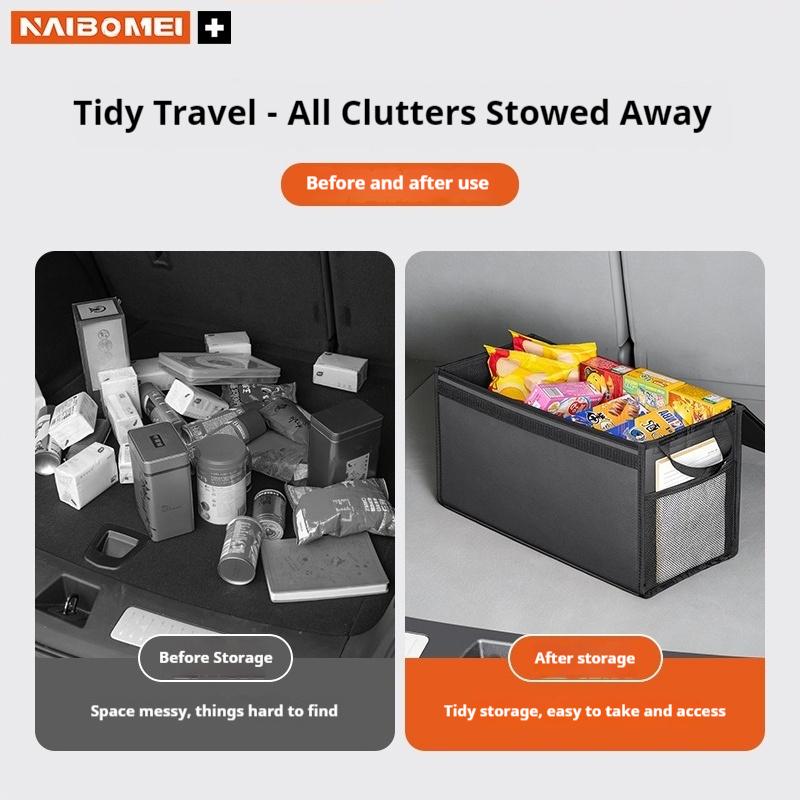 For GEELY Coolray X7 EX5 Emgrand Monjaro 2026, Car Trunk Foldable Storage Box Large-Capacity Stowing Tidying Bag Car Accessories