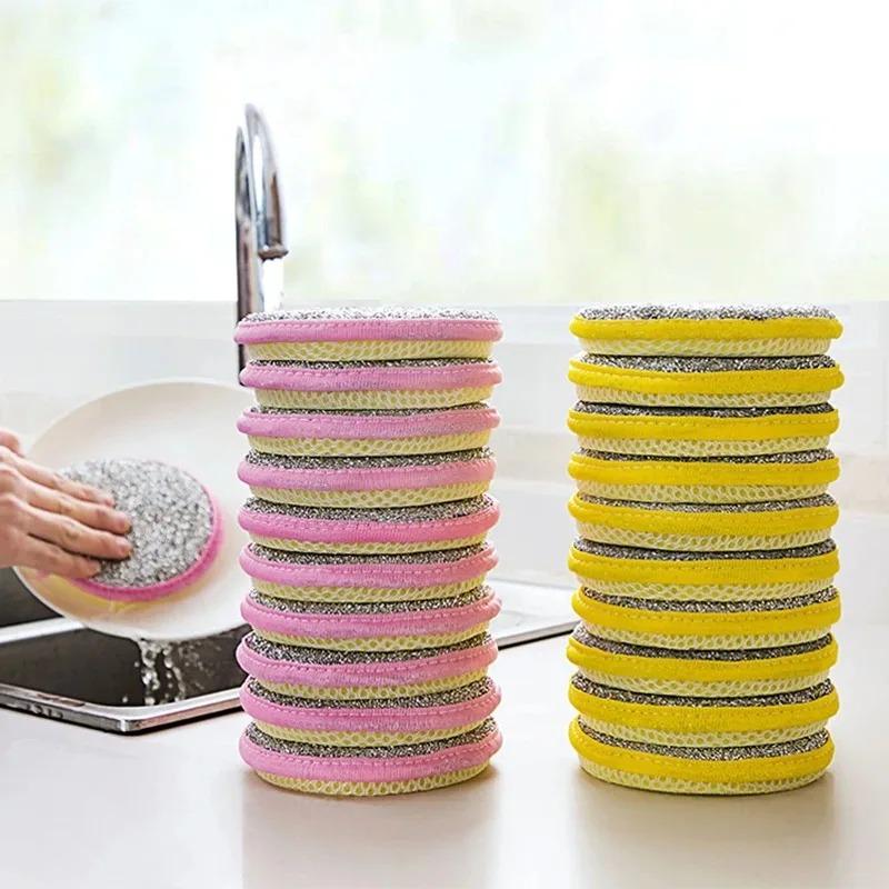 Esponja para Lavar Platos Cocina Esponjas Mágicas para Lavar Platos Paño Doble Cara Reutilizable Estropajos para Ollas Tazones Herramientas de Limpieza de Cocina