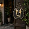 Door Hanging 2D Flat Sign Wall Decoration Modern Toilet Sign German Toilet Sign  Bathroom Door