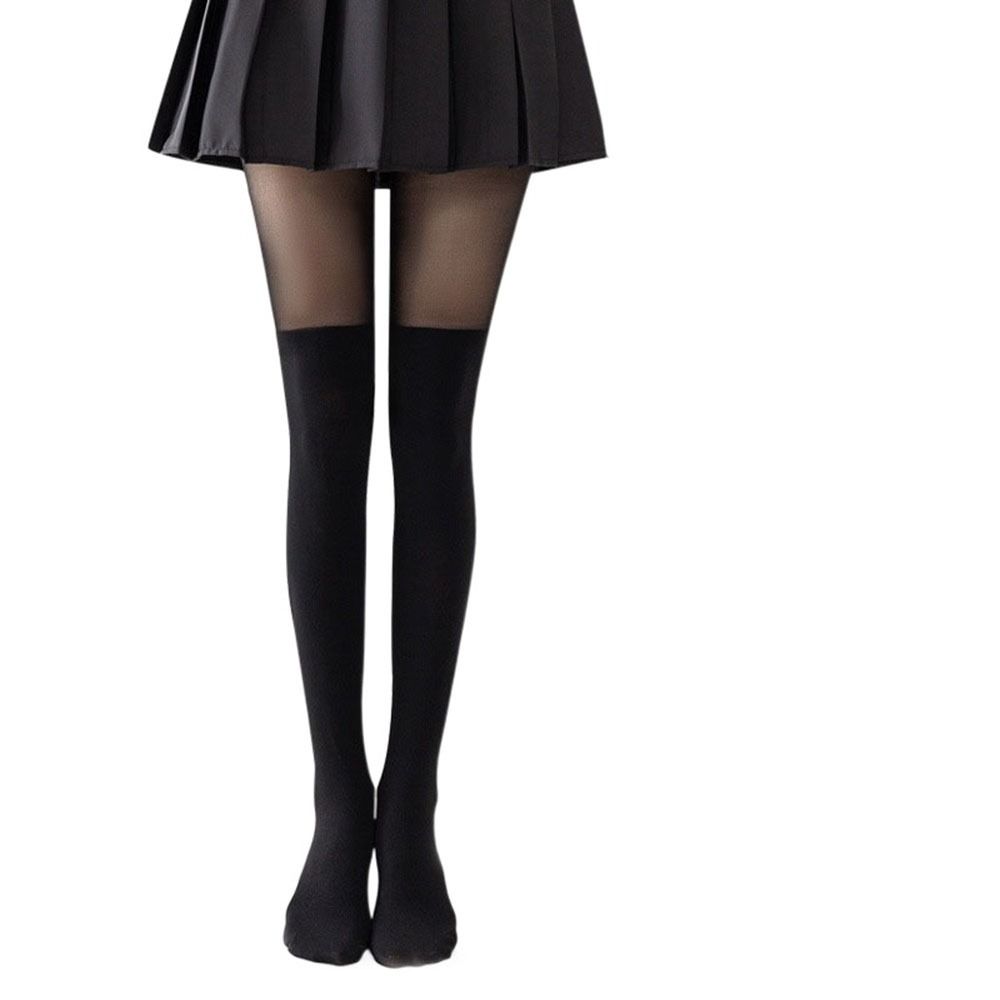 Matching Dress Fake High Tube Knee Autumn Tights Fake Calf Socks Splicing Pantyhose Women Stockings