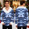 Men's Christmas Printed Fleece Lined Hoodie | Faux Trim Party Sweatshirt With Pocket | Plus Size Loose Fit Holiday Pullover