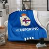 Deportivo A Coruna Crest Flannel Blanket, Soft Polyester, Modern Design, All-Season for Camping, Travel, Gifts for holidays or birthdays