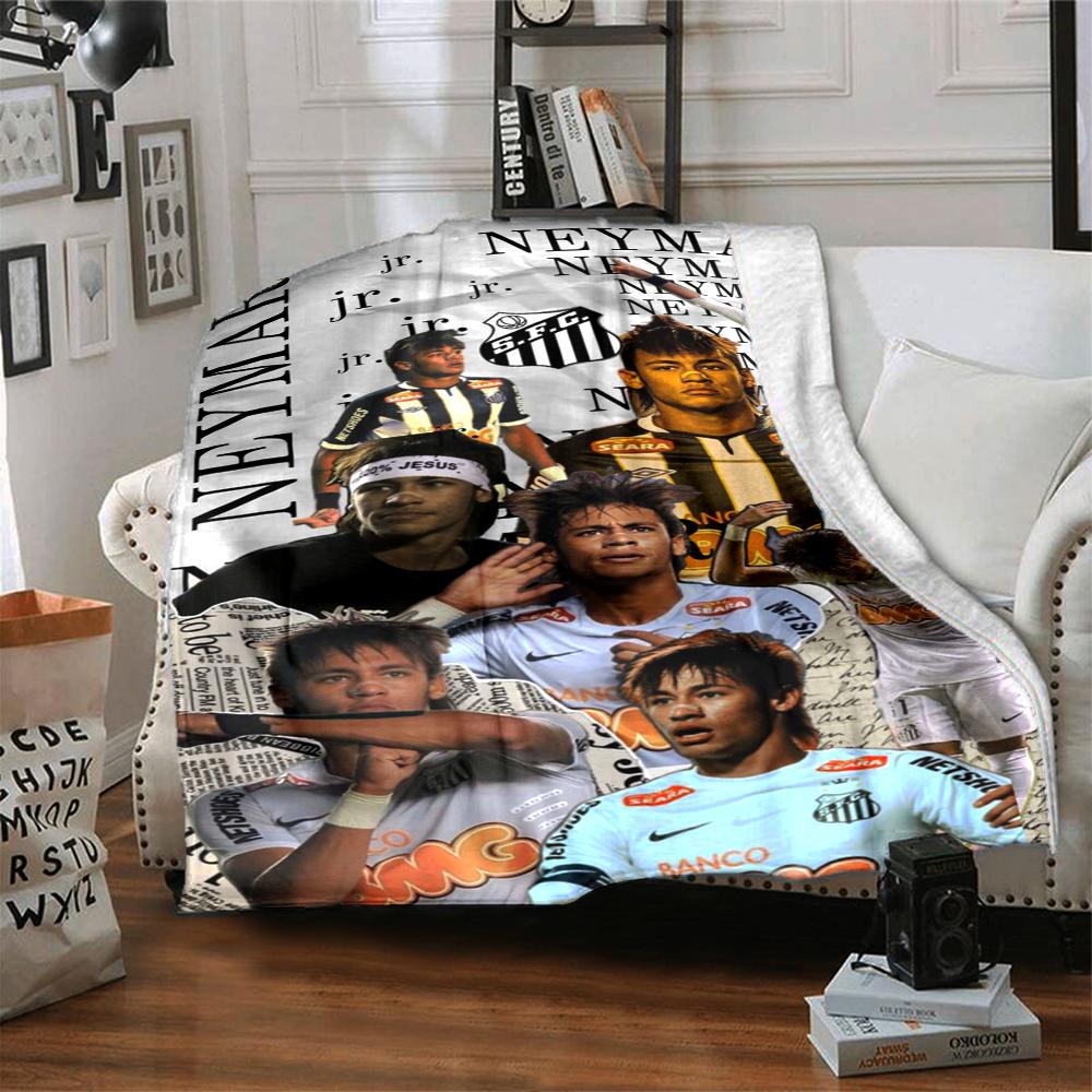 Dynamic Football Stars printed flannel breathable and warm blanket, a stylish home gift, suitable for home, office and bedspread use. 15a144