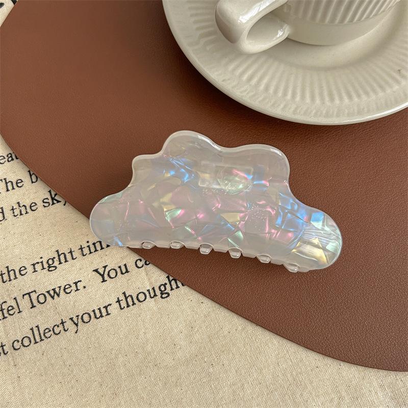 Iridescent Mermaid Hair Claw: Large Imitation Acetate Shark Clip for Women