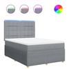 VidaXL Slat Bed Base with Mattress Light Grey 140x200cm Fabric 3294379