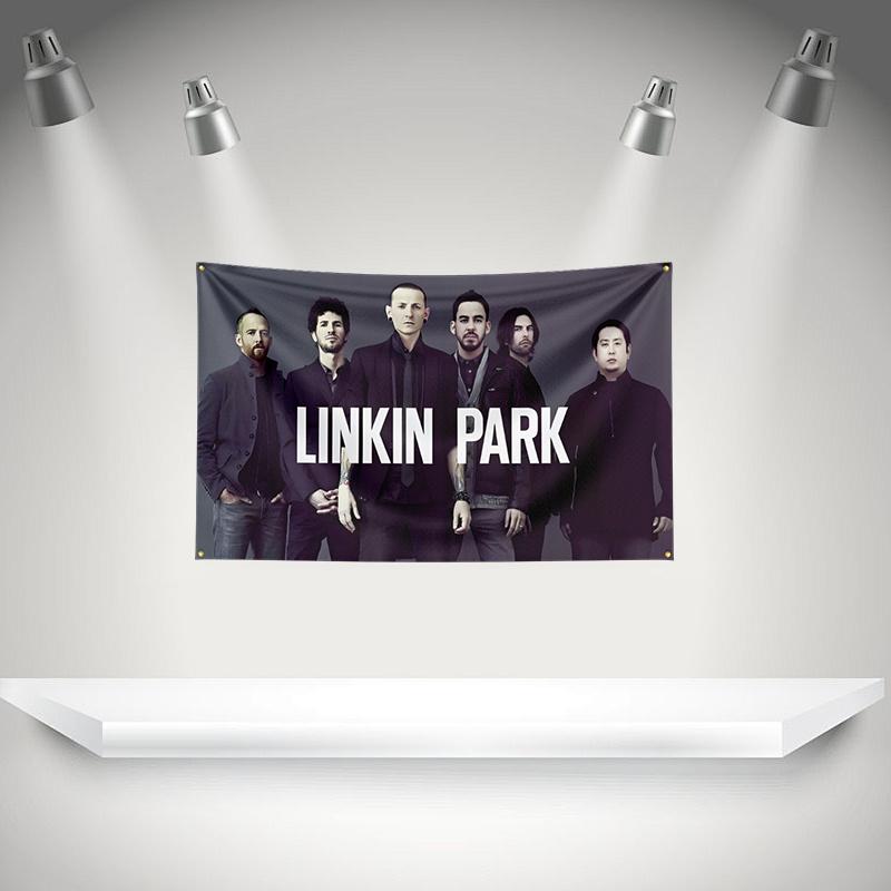 L-Linkins Park Flag Rock Music Band Banner HD Printing Tapestry Exhibition, Music Band Fans, Garage Decor