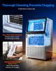 Commercial Ice Maker Machine, 59kg/24H with 15kg Storage, 45 Cubes per Cycle, Stainless Steel Freestanding & Under Counter Ice Maker with LED Display