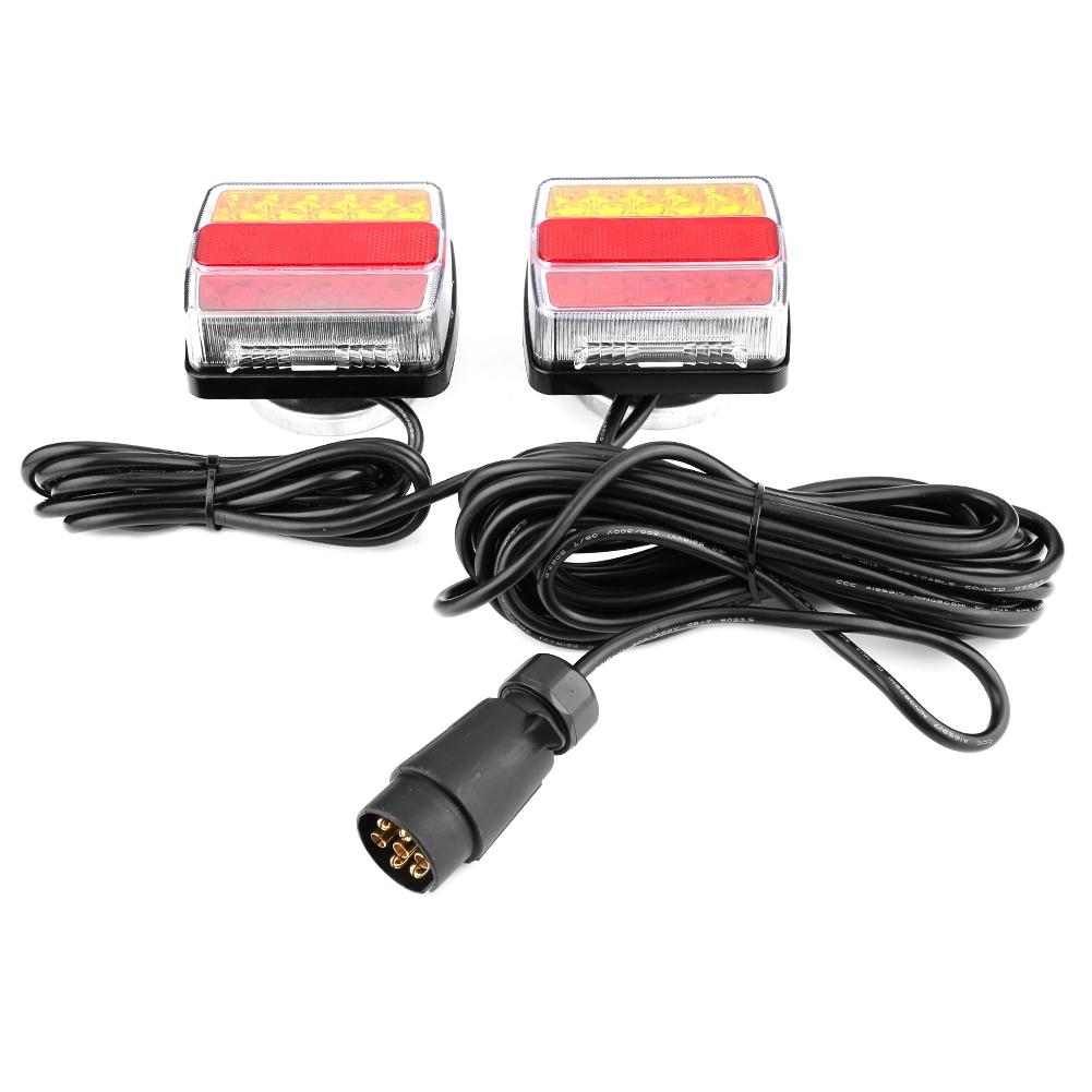 1 Pair 12V Magnetic LED Safety Light Indicator Taillights for Trailer Truck Car