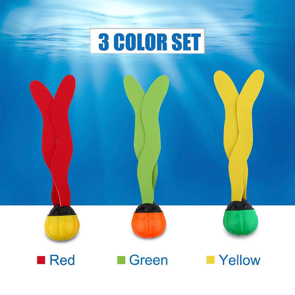 3pcs Swimming Pool Toys Sea Plant Shape Diving Toys Underwater Fun for Swimming Training