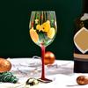 Christmas Themed Wine Glass Goblet High Stem Drinking Cup for Festival Holiday Party Decoration and Toasting Drinkware