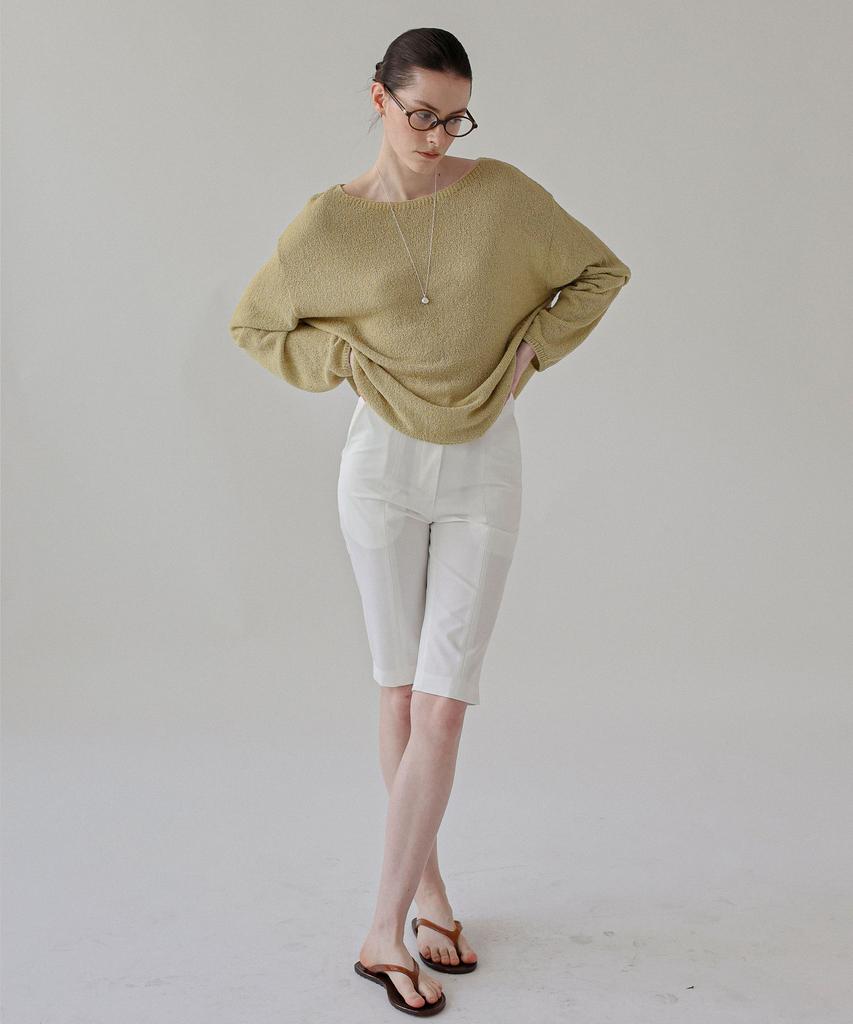 Keullaepeu Summer Knee-Length Capri Pants_Ivory