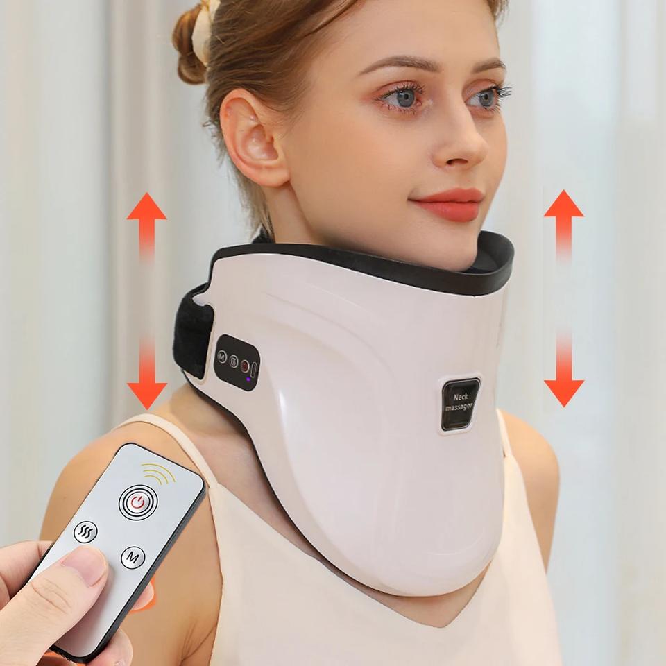 Electric Air Pressure Neck Traction Massager Cervical Pain Relief Stretching And Heating Massager Correction Support Compression Therapy
