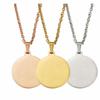 10Pcs 15-30mm Blank Round Discs Pendant Necklaces Gold Plated Chain Necklaces For DIY Custom Name Logo Women's Men's Jewelry