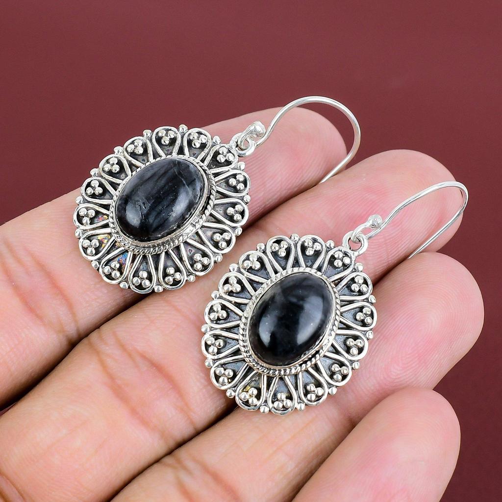Picasso Jasper Earrings 925 Sterling Silver Earring Handmade Gemstone Earring Vintage Jewelry Gifts For Mother Dangle Earring Silver Jewelry