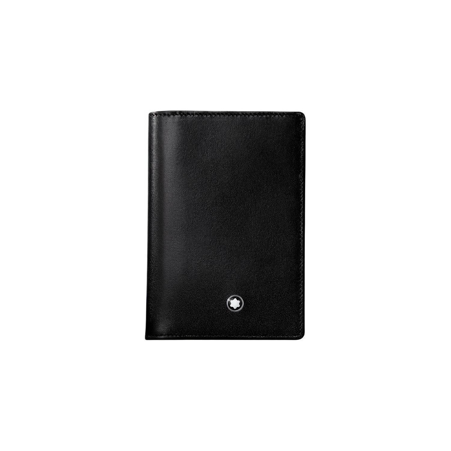Montblanc Meisterstück Solid Color Logo Single Layer Leather Business Card Holder Wallet Men wallet Black 7167