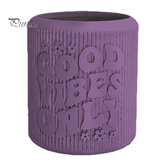 Niche Style Planter 3D Printed Planter, Small Good Vibes Only Flower Pot, Unique Office Desktop Decoration Cute Cactus Plant Container for Home Decor